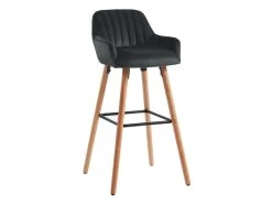 Lot De 2 Tabourets De Bar En Velours Et Pieds Bois De Hêtre - Noir - ELEANA 8 Lot De 2 Tabourets De Bar En Velours Et Pieds Bois De Hêtre - Noir - ELEANA -Vous savez quand c'est un magasin de meubles. tabouret de bar 1817523