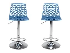 Lot De 2 Tabourets De Bar CLARK - Polypropylène - Bleu Prusse