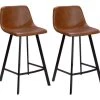 Lot De 2 Tabourets De Bar MADERE - Simili - Caramel -Vous savez quand c'est un magasin de meubles. tabouret de bar 284043