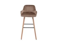 Tabouret De Bar En Velours Et Pieds Bois De Hêtre - Beige - ELEANA 9 Tabouret De Bar En Velours Et Pieds Bois De Hêtre - Beige - ELEANA -Vous savez quand c'est un magasin de meubles. tabouret de bar 4006337