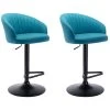 Lot De 2 Tabourets De Bar En Tissu Et Métal - Bleu - DORALIZ 2 Lot De 2 Tabourets De Bar En Tissu Et Métal - Bleu - DORALIZ -Vous savez quand c'est un magasin de meubles. tabouret de bar 494035