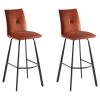 Lot De 2 Tabourets De Bar - Velours Et Métal - Terracotta - INDILANE -Vous savez quand c'est un magasin de meubles. tabouret de bar 498353