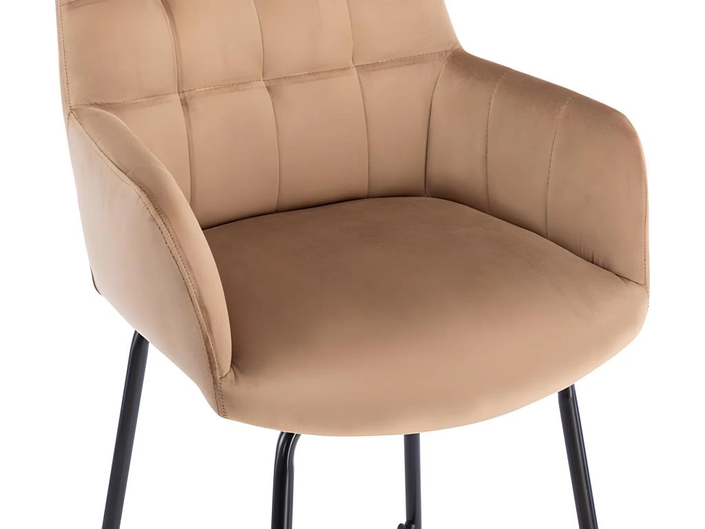 Lot De 2 Tabourets De Bar En Velours Et Métal - Beige - PEGA De Pascal MORABITO 10 Lot De 2 Tabourets De Bar En Velours Et Métal - Beige - PEGA De Pascal MORABITO – Image 8