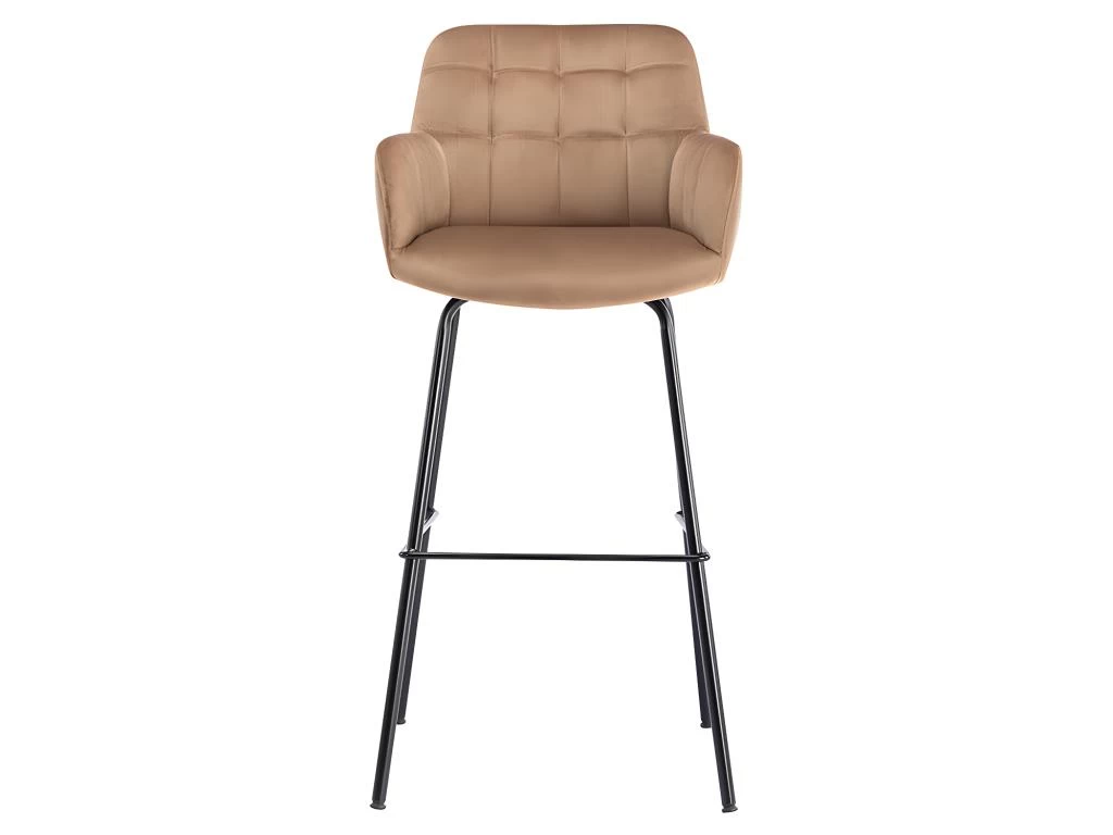 Lot De 2 Tabourets De Bar En Velours Et Métal - Beige - PEGA De Pascal MORABITO 5 Lot De 2 Tabourets De Bar En Velours Et Métal - Beige - PEGA De Pascal MORABITO – Image 3