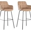 Lot De 2 Tabourets De Bar En Velours Et Métal - Beige - PEGA De Pascal MORABITO -Vous savez quand c'est un magasin de meubles. tabouret de bar 569927