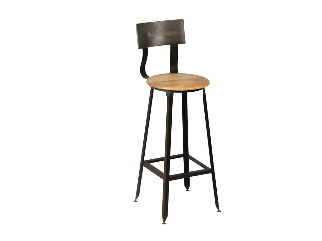 FORGE - Tabouret De Bar Bois Et Acier 3 FORGE - Tabouret De Bar Bois Et Acier