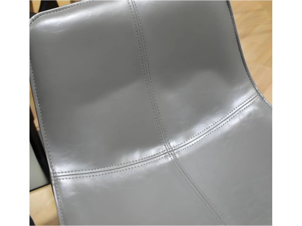 Tabouret De Bar Gris En Simili - STEEVE 4 Tabouret De Bar Gris En Simili - STEEVE – Image 2