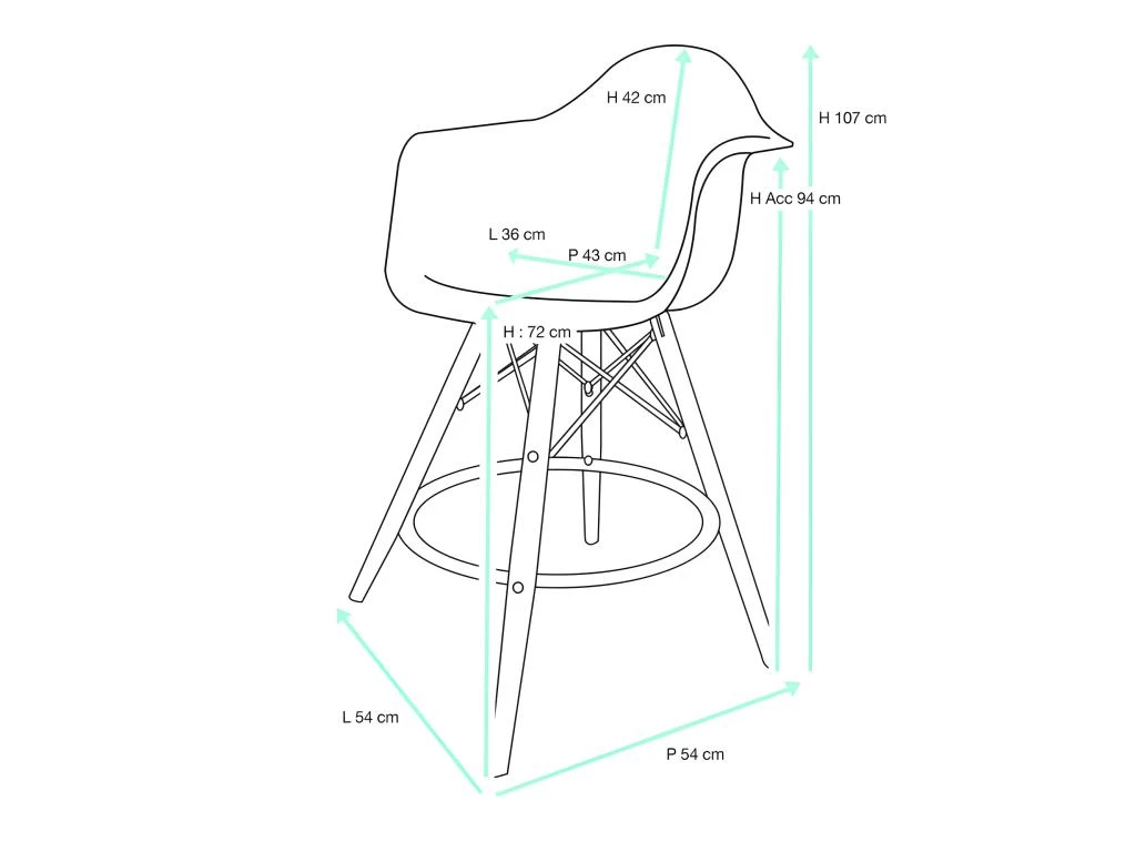 KAYELLES Chaise De Bar Patchwork Scandinave Avec Accoudoirs TIBA 7 KAYELLES Chaise De Bar Patchwork Scandinave Avec Accoudoirs TIBA – Image 5