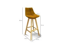 Lot 2 Tabourets De Bar Jaune Style Scandinave - WENDY -Vous savez quand c'est un magasin de meubles. tabouret de bar 9145229