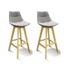 Lot 2 Tabourets De Bar Tissu GRIS Style Scandinave - WENDY 1 Lot 2 Tabourets De Bar Tissu GRIS Style Scandinave - WENDY -Vous savez quand c'est un magasin de meubles. tabouret de bar 9145341