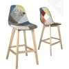 KAYELLES Lot De 2 Tabouret Chaise De Bar Patchwork Tissu SLICK (patchwork Floral) -Vous savez quand c'est un magasin de meubles. tabouret de bar 9145531