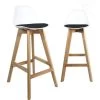KAYELLES Lot De 2 Chaises De Bar Scandinave MALI (Blanc Noir) -Vous savez quand c'est un magasin de meubles. tabouret de bar 9145679