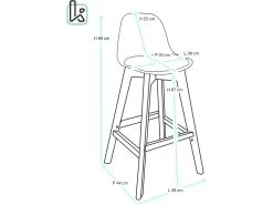 KAYELLES Lot De 2 Chaises De Bar Scandinave MALI (Blanc Noir) 11 KAYELLES Lot De 2 Chaises De Bar Scandinave MALI (Blanc Noir) -Vous savez quand c'est un magasin de meubles. tabouret de bar 9145687