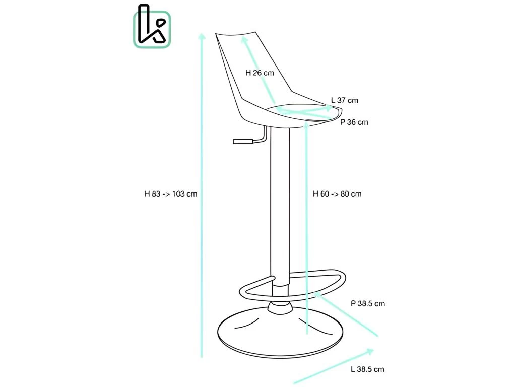 KAYELLES Lot De 2 Tabourets Design Contemporain SONO (blanc) 7 KAYELLES Lot De 2 Tabourets Design Contemporain SONO (blanc) – Image 5