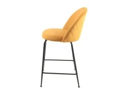 Lot De 2 Chaises De Bar En Velours Jaune Piètement Métal Noir - FARA -Vous savez quand c'est un magasin de meubles. tabouret de bar 9145933