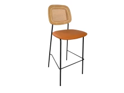 MEMPHIS - Chaise De Bar Simili Cuir Orange