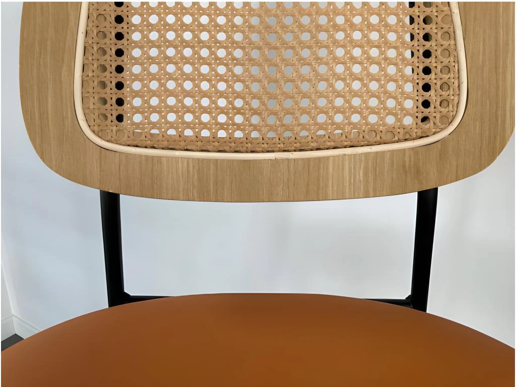 MEMPHIS - Chaise De Bar Simili Cuir Orange 5 MEMPHIS - Chaise De Bar Simili Cuir Orange – Image 3