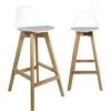 KAYELLES Lot De 2 Chaises De Bar Scandinave MALI (Blanc Gris) -Vous savez quand c'est un magasin de meubles. tabouret de bar 9146269