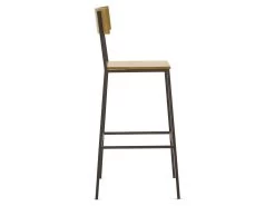Tabouret De Bar Avec Dossier En Pin Et Métal Marron - LINEA 11 Tabouret De Bar Avec Dossier En Pin Et Métal Marron - LINEA -Vous savez quand c'est un magasin de meubles. tabouret de bar 9146287