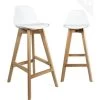 KAYELLES Lot De 2 Chaises De Bar Scandinave MALI (Blanc) -Vous savez quand c'est un magasin de meubles. tabouret de bar 9146313