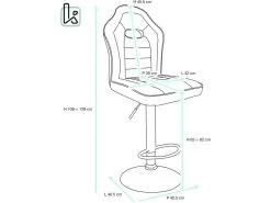KAYELLES Lot De 2 Chaises De Bar Racing BENI (noir & Blanc) -Vous savez quand c'est un magasin de meubles. tabouret de bar 9146713