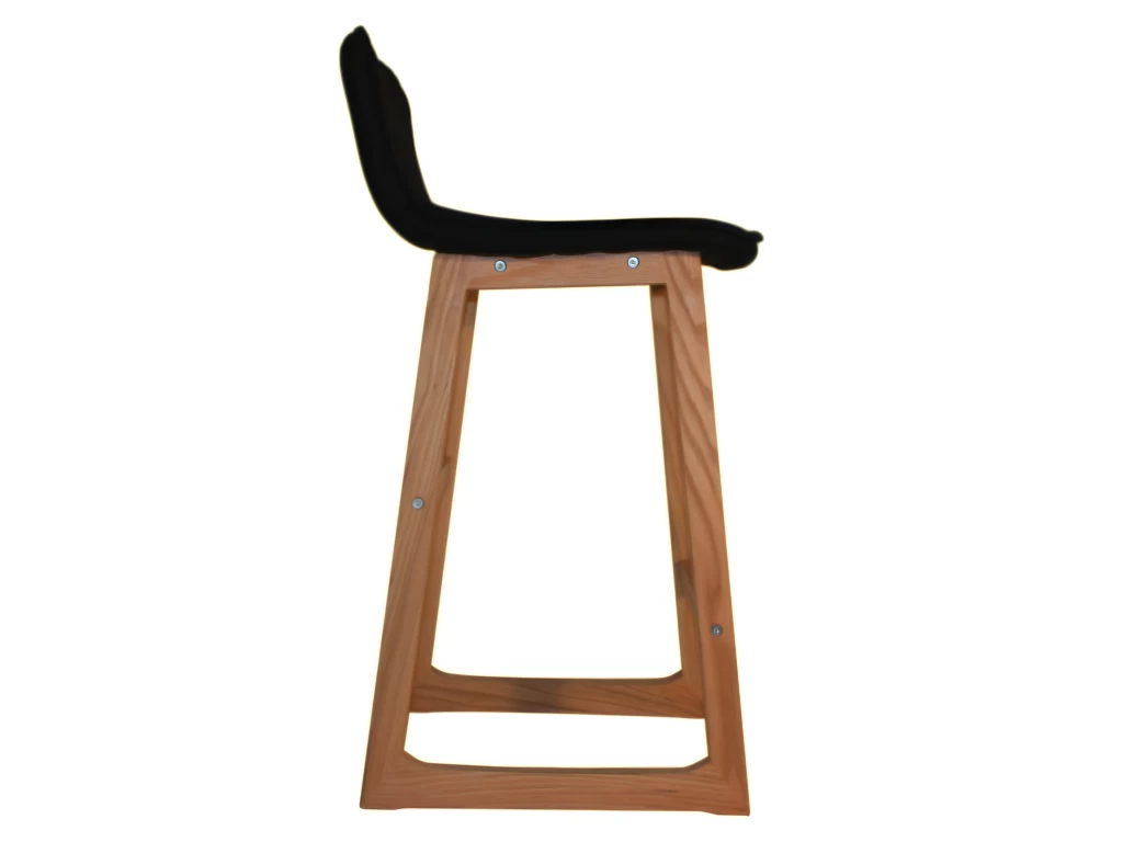 Lot 2 Tabourets De Bar Bois Et Tissu Noir - CAB 4 Lot 2 Tabourets De Bar Bois Et Tissu Noir - CAB – Image 2