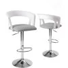 KAYELLES Lot De 2 Tabourets De Bar Design Avec Accoudoirs AYO (blanc Gris)