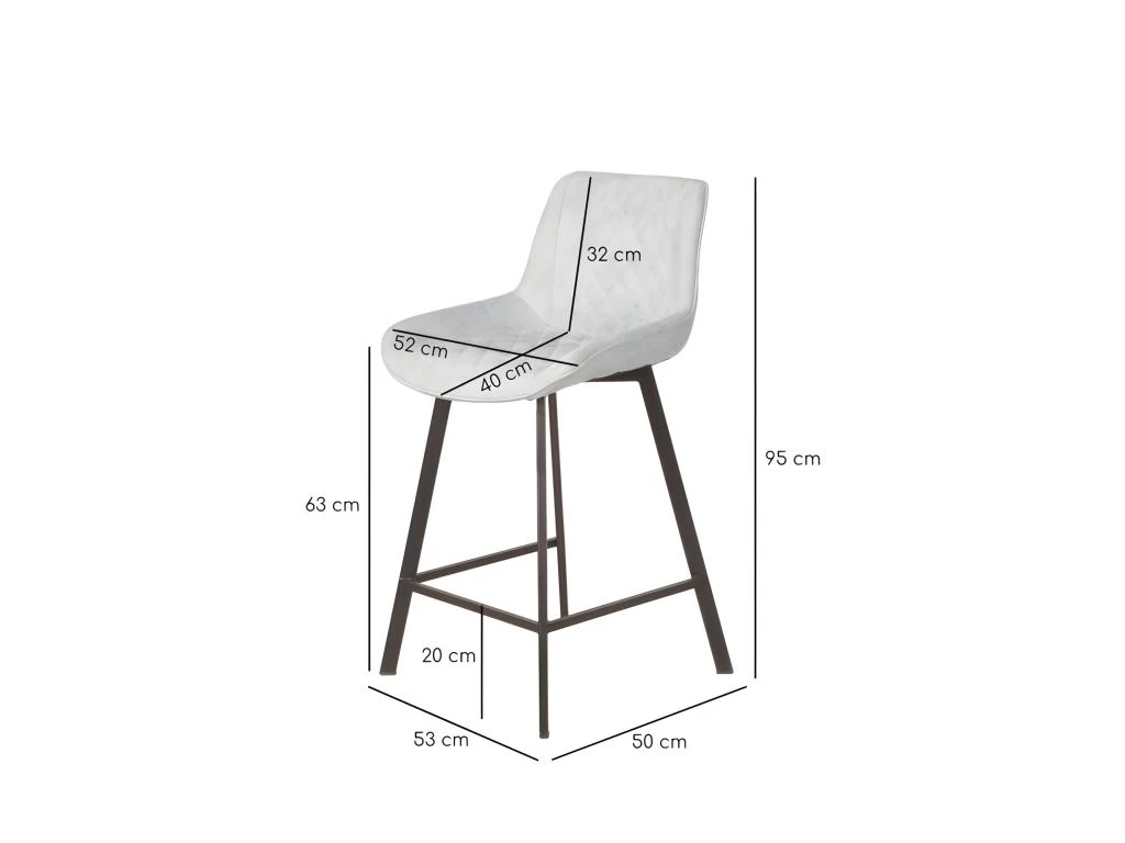 Lot De 2 Tabourets Tissu Gris Clair Doux Avec Piétement Métal - MANHATTAN 6 Lot De 2 Tabourets Tissu Gris Clair Doux Avec Piétement Métal - MANHATTAN – Image 4