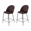 Lot De 2 Chaises De Bar En Velours Marron Piètement Métal Noir - FARA -Vous savez quand c'est un magasin de meubles. tabouret de bar 9147559