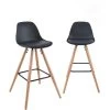 KAYELLES Lot De 2 Tabourets De Bar Scandinaves Coussin Pieds Bois SHUG (noir) -Vous savez quand c'est un magasin de meubles. tabouret de bar 9147873