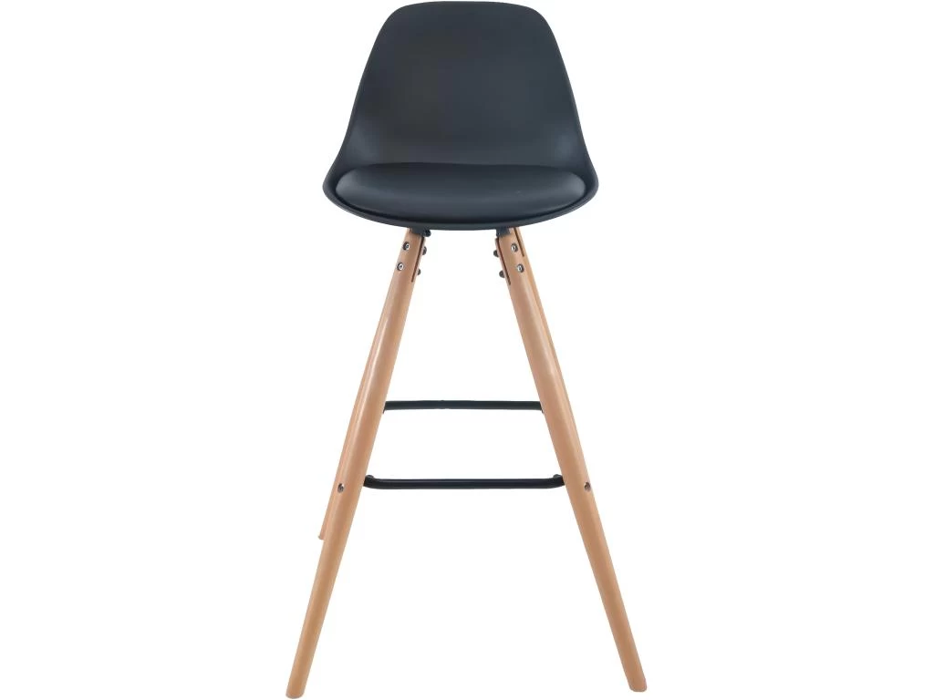 KAYELLES Lot De 2 Tabourets De Bar Scandinaves Coussin Pieds Bois SHUG (noir) 4 KAYELLES Lot De 2 Tabourets De Bar Scandinaves Coussin Pieds Bois SHUG (noir) – Image 2