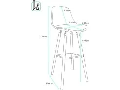 KAYELLES Lot De 2 Tabourets De Bar Scandinaves Coussin Pieds Bois SHUG (noir) 11 KAYELLES Lot De 2 Tabourets De Bar Scandinaves Coussin Pieds Bois SHUG (noir) -Vous savez quand c'est un magasin de meubles. tabouret de bar 9147881