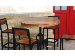 FACTORY - Chaise Haute En Acier Et Bois 65 Cm -Vous savez quand c'est un magasin de meubles. tabouret de bar 9148115