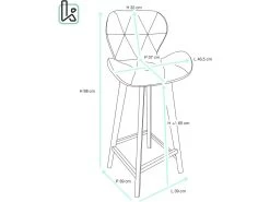 KAYELLES Lot De 2 Chaises De Bar Scandinave Matelassé FATA (Blanc) -Vous savez quand c'est un magasin de meubles. tabouret de bar 9148323