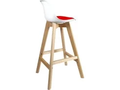 KAYELLES Lot De 2 Chaises De Bar Scandinave MALI (Blanc Rouge) -Vous savez quand c'est un magasin de meubles. tabouret de bar 9148331