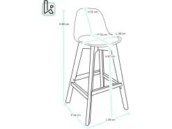 KAYELLES Lot De 2 Chaises De Bar Scandinave MALI (Blanc Rouge) -Vous savez quand c'est un magasin de meubles. tabouret de bar 9148333