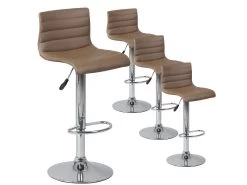 DAVIDSON - Lot De 4 Tabourets De Bar Marron