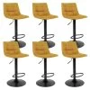 MAGNUS - Lot De 6 Tabourets Acier Et Tissu Jaune Moutarde -Vous savez quand c'est un magasin de meubles. tabouret de bar 9217239