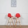 Lot De 2 Tabourets Scandinaves TOBIAS Rouges Avec Coussin - HAPPY GARDEN -Vous savez quand c'est un magasin de meubles. tabouret de bar 9217351