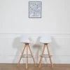 Lot De 2 Tabourets Scandinaves TOBIAS Blancs Avec Coussin - HAPPY GARDEN 1 Lot De 2 Tabourets Scandinaves TOBIAS Blancs Avec Coussin - HAPPY GARDEN -Vous savez quand c'est un magasin de meubles. tabouret de bar 9217693