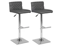 BUTTON - Lot De 2 Tabourets De Bar Gris