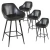 THOME - Lot De 4 Tabourets De Bar Simili Noir -Vous savez quand c'est un magasin de meubles. tabouret de bar 9217829