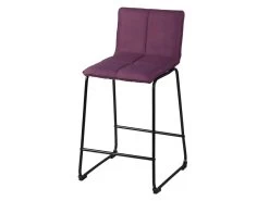 TEODORE - Lot De 2 Tabourets De Bar Tissu Violet 7 TEODORE - Lot De 2 Tabourets De Bar Tissu Violet -Vous savez quand c'est un magasin de meubles. tabouret de bar 9217951