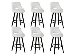 NIELS - Lot De 6 Tabourets Blancs Et Noirs