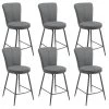 PARIL - Lot De 6 Tabourets De Bar Matelassés Gris -Vous savez quand c'est un magasin de meubles. tabouret de bar 9218087