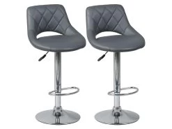 HAMILTON - Lot De 2 Tabourets De Bar Gris