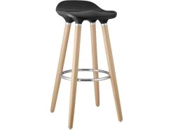 BIBENNE - Lot De 2 Tabourets De Bar Noir Et Pieds Aspect Bois 9 BIBENNE - Lot De 2 Tabourets De Bar Noir Et Pieds Aspect Bois -Vous savez quand c'est un magasin de meubles. tabouret de bar 9218233