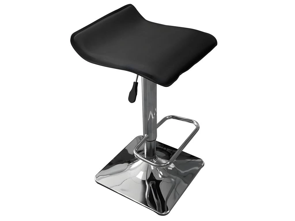 TARAN - Lot De 4 Tabourets De Bar Simili Noir 5 TARAN - Lot De 4 Tabourets De Bar Simili Noir – Image 3