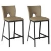CATALIA - Lot De 2 Tabourets Métal Noir Et Simili Taupe -Vous savez quand c'est un magasin de meubles. tabouret de bar 9218579