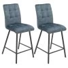 JOHN - Lot De 2 Tabourets De Bar Capitonnés Bleu Gris 2 JOHN - Lot De 2 Tabourets De Bar Capitonnés Bleu Gris -Vous savez quand c'est un magasin de meubles. tabouret de bar 9218723